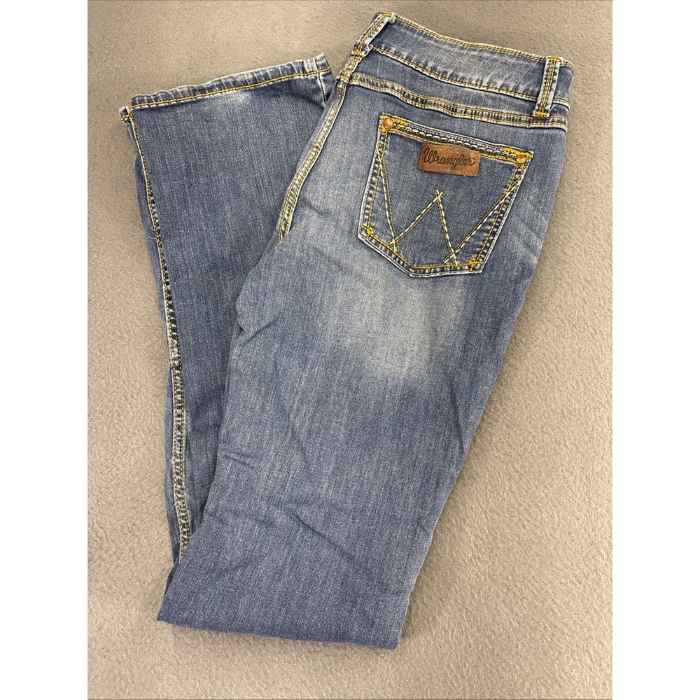 Wrangler Retro Mae Jeans Size 11/12 X 36 Bootcut Western Rodeo Embroidered Women